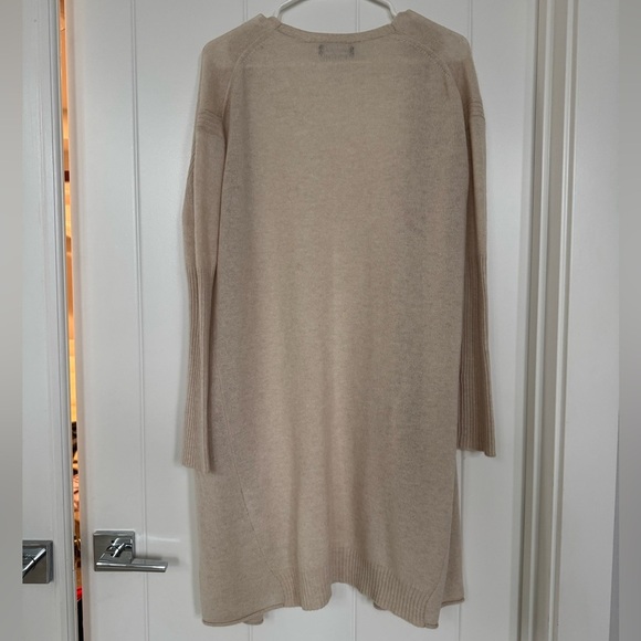 NAADAM Essentials oatmeal Cashmere Open Front Cardigan Size M pockets - Picture 4 of 6